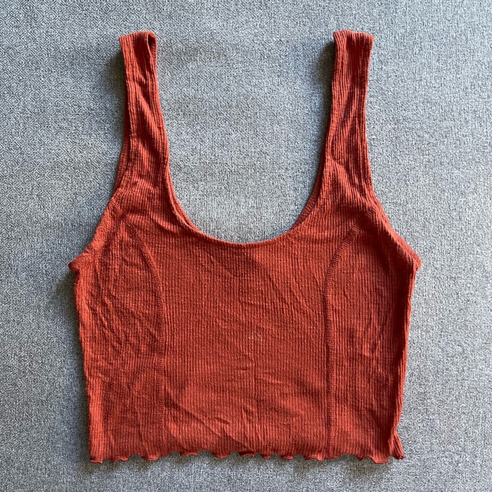 Forever 21 Terracotta Ribbed Crop Top